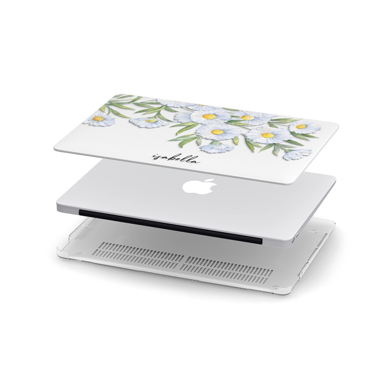 Personalised Daisy Flower Apple MacBook Case in Detail