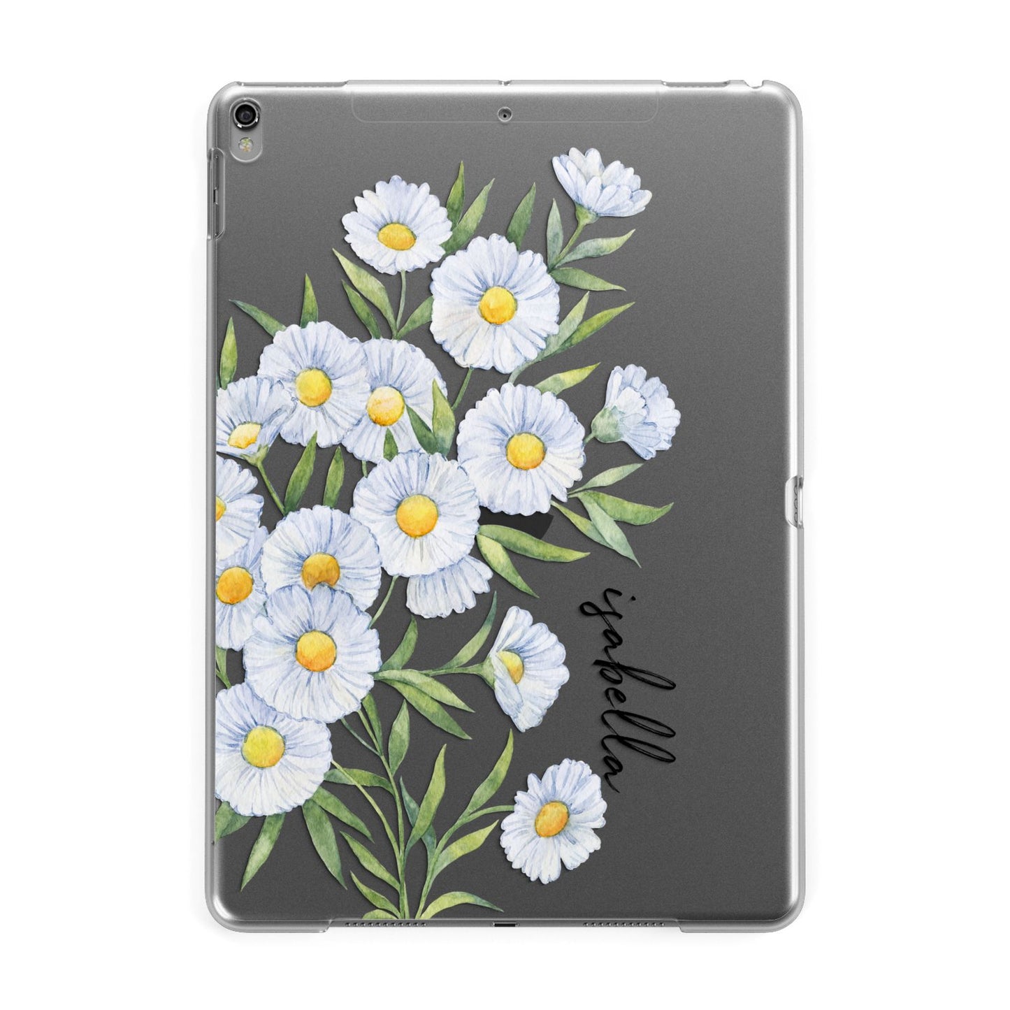 Personalised Daisy Flower Apple iPad Grey Case