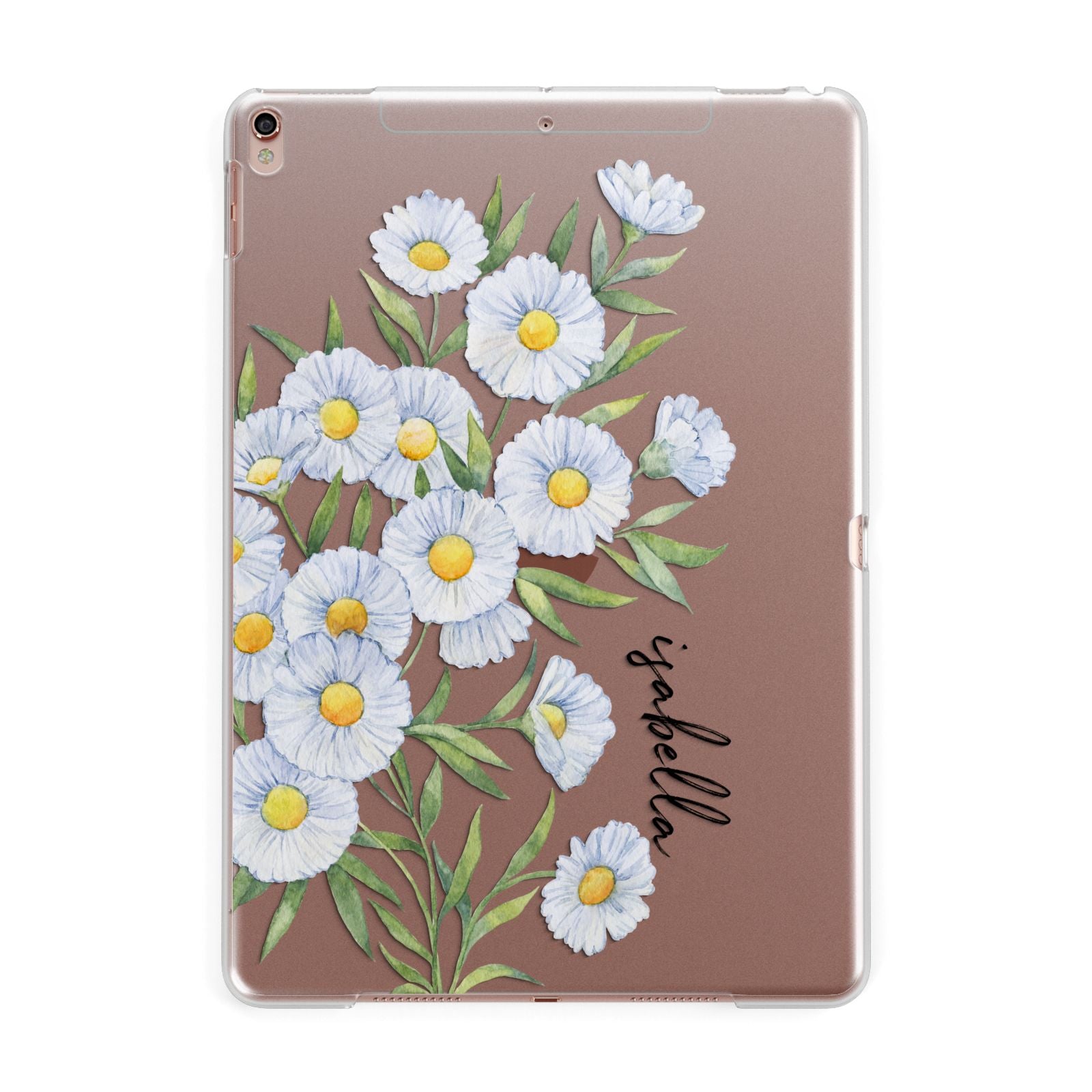 Personalised Daisy Flower Apple iPad Rose Gold Case
