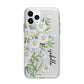 Personalised Daisy Flower Apple iPhone 11 Pro Max in Silver with Bumper Case