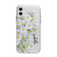 Personalised Daisy Flower Apple iPhone 11 in White with Bumper Case