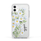 Personalised Daisy Flower Apple iPhone 11 in White with White Impact Case
