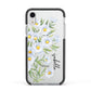 Personalised Daisy Flower Apple iPhone XR Impact Case Black Edge on Silver Phone