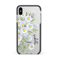 Personalised Daisy Flower Apple iPhone Xs Max Impact Case Black Edge on Silver Phone