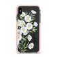 Personalised Daisy Flower Apple iPhone Xs Max Impact Case Pink Edge on Black Phone