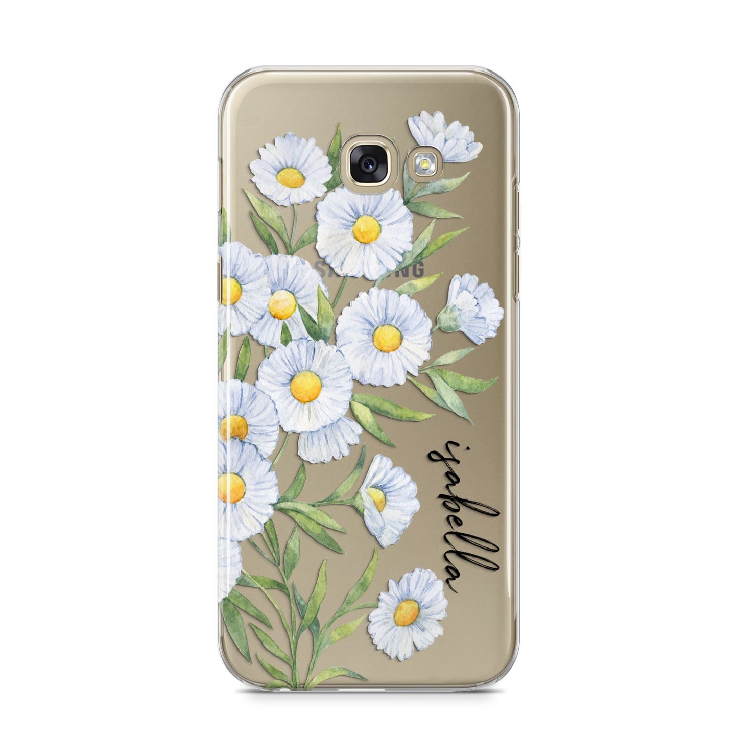 Personalised Daisy Flower Samsung Galaxy A5 2017 Case on gold phone