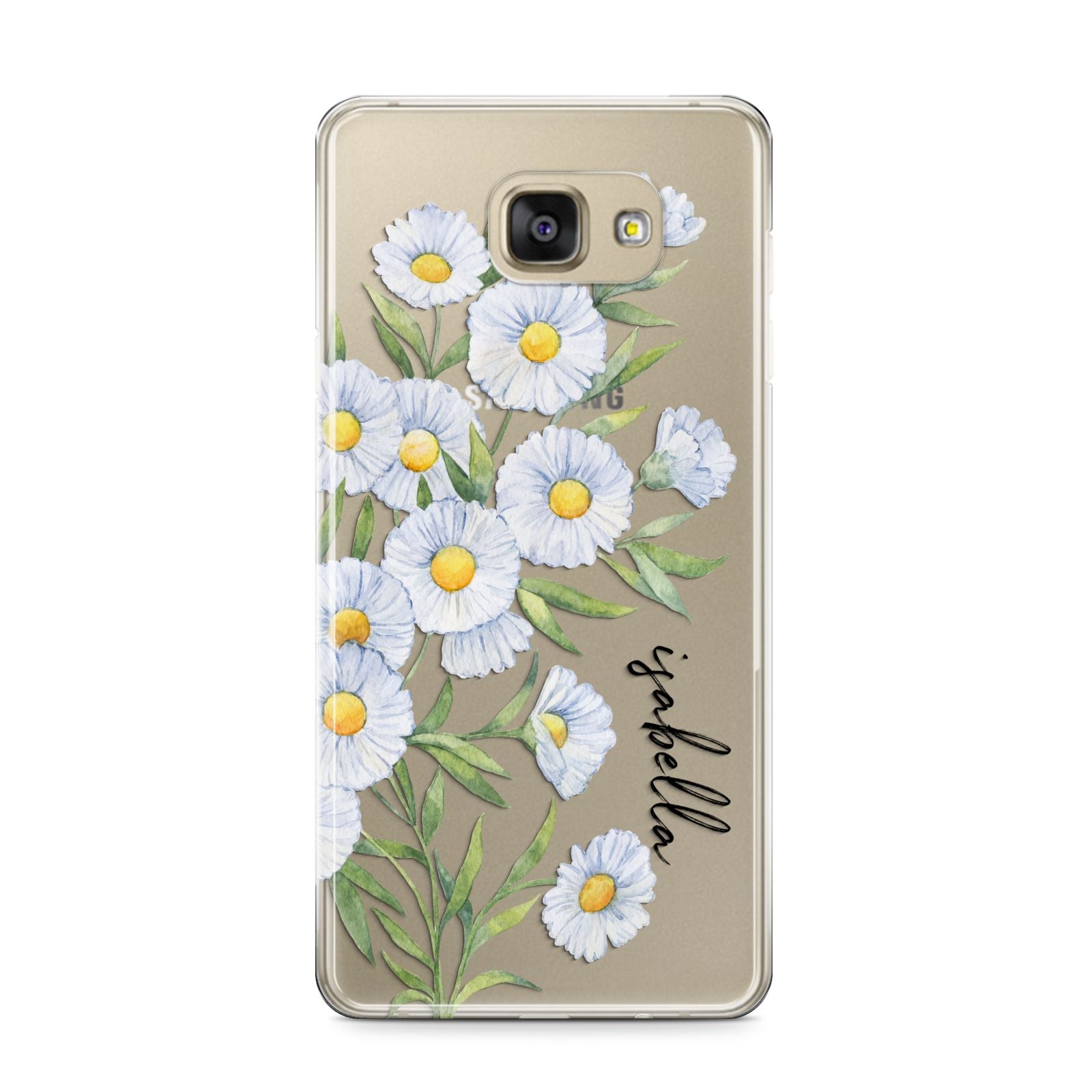 Personalised Daisy Flower Samsung Galaxy A9 2016 Case on gold phone