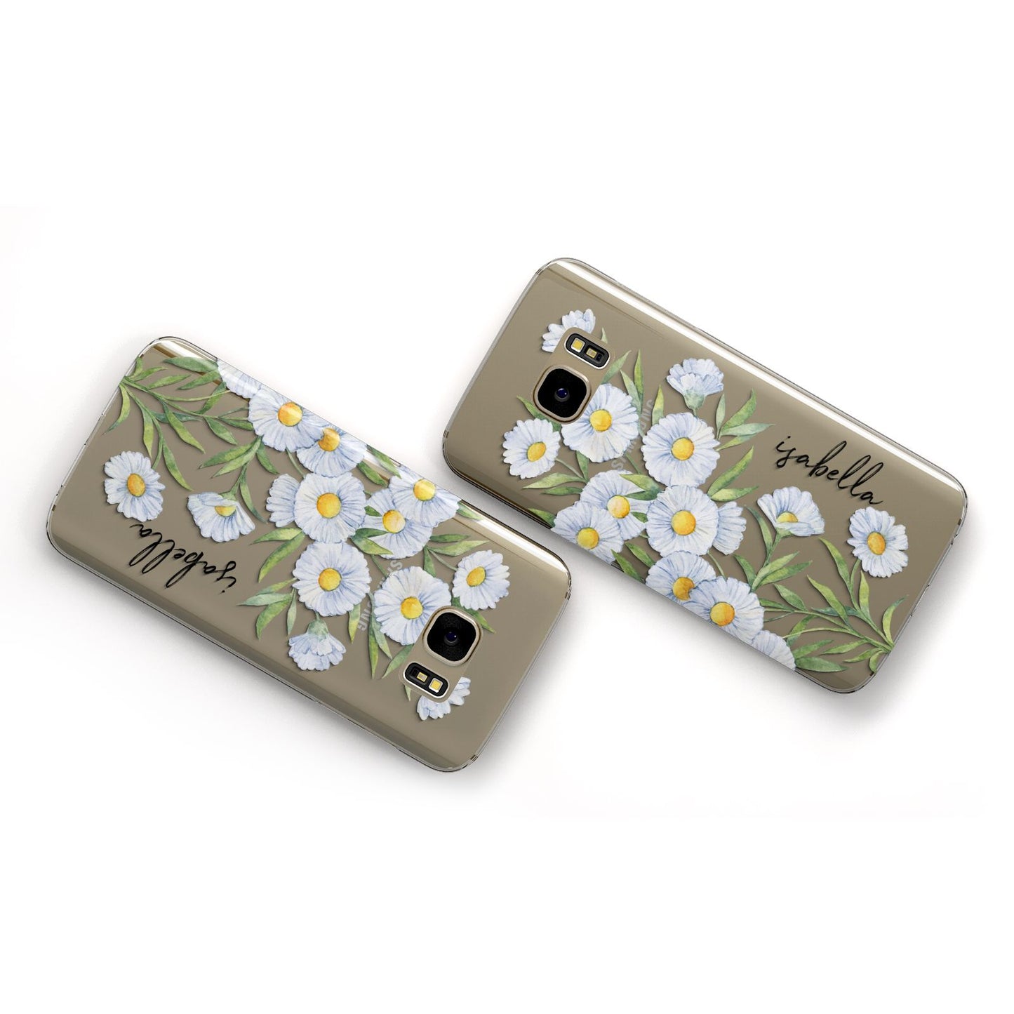 Personalised Daisy Flower Samsung Galaxy Case Flat Overview