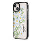 Personalised Daisy Flower iPhone 13 Black Impact Case Side Angle on Silver phone