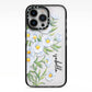 Personalised Daisy Flower iPhone 13 Pro Black Impact Case on Silver phone