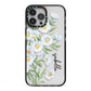 Personalised Daisy Flower iPhone 13 Pro Max Black Impact Case on Silver phone