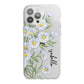 Personalised Daisy Flower iPhone 13 Pro Max TPU Impact Case with White Edges