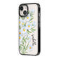 Personalised Daisy Flower iPhone 14 Black Impact Case Side Angle on Silver phone