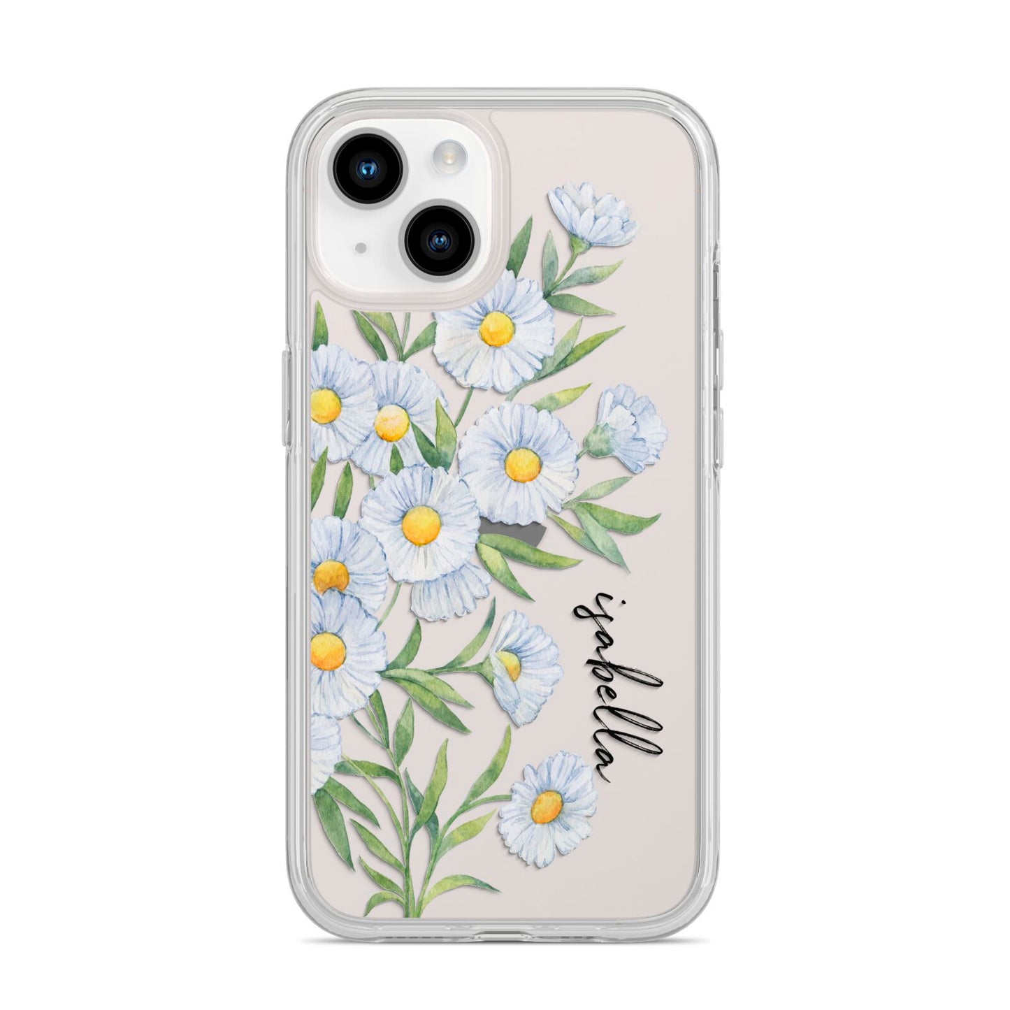 Personalised Daisy Flower iPhone 14 Clear Tough Case Starlight
