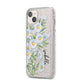 Personalised Daisy Flower iPhone 14 Plus Glitter Tough Case Starlight Angled Image