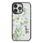 Personalised Daisy Flower iPhone 14 Pro Max Black Impact Case on Silver phone