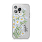 Personalised Daisy Flower iPhone 14 Pro Max Clear Tough Case Silver