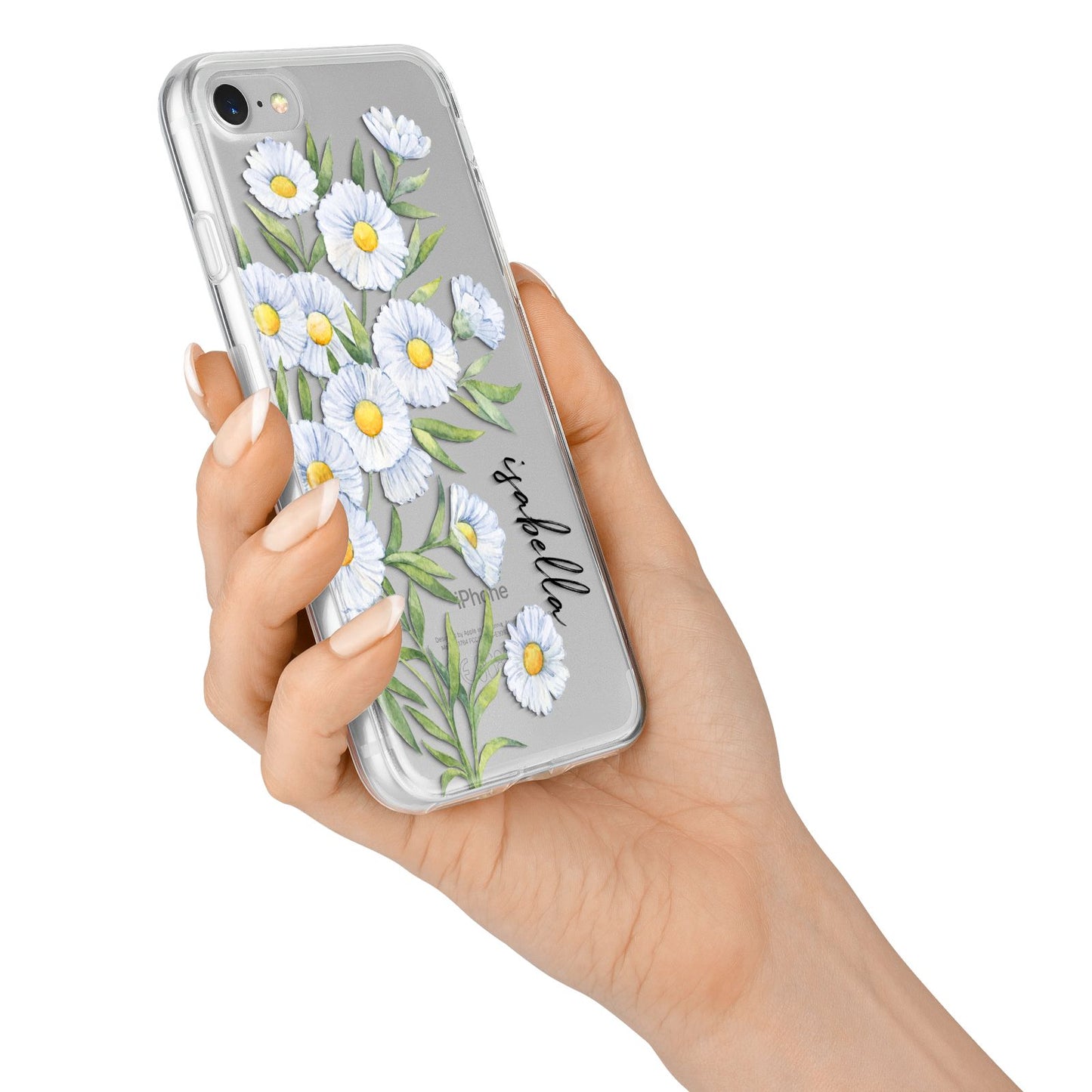 Personalised Daisy Flower iPhone 7 Bumper Case on Silver iPhone Alternative Image