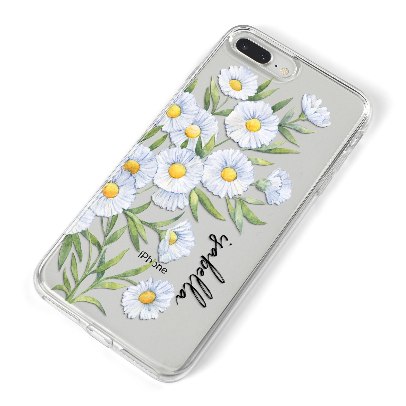 Personalised Daisy Flower iPhone 8 Plus Bumper Case on Silver iPhone Alternative Image