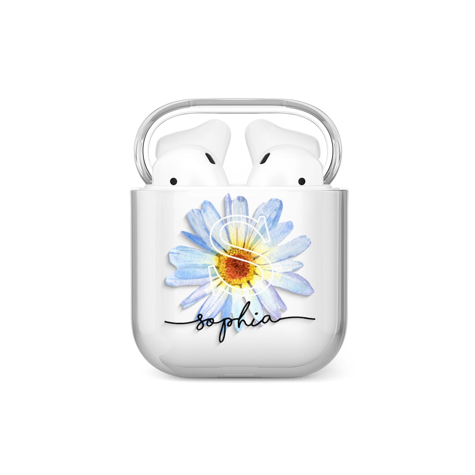 Personalised Daisy Initial Name AirPods Case