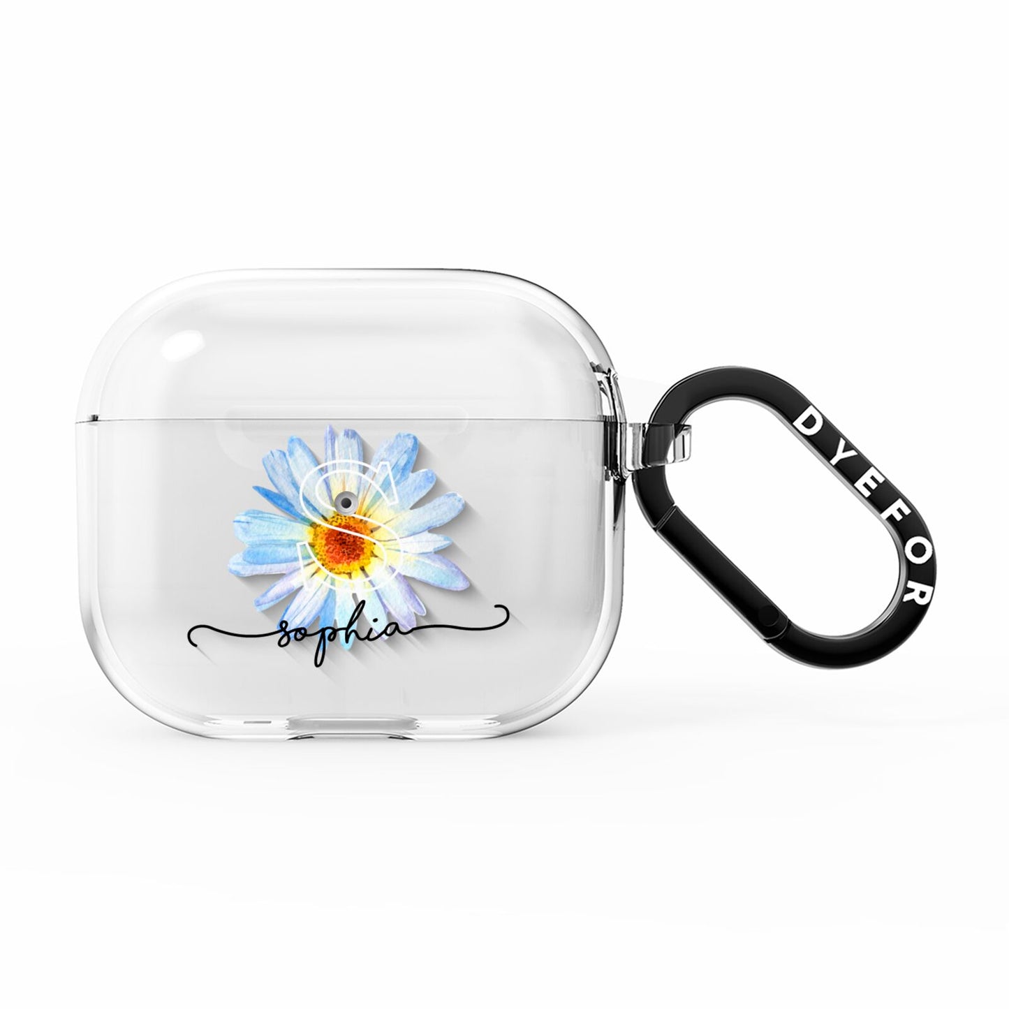 Personalised Daisy Initial Name AirPods Clear Case 3rd Gen