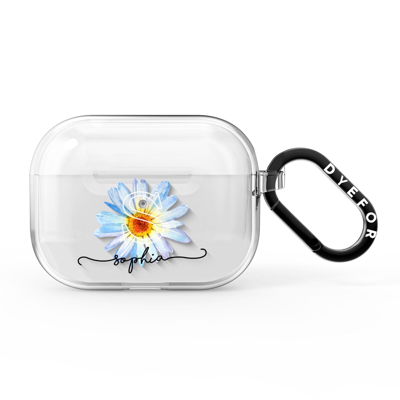 Personalised Daisy Initial Name AirPods Pro Clear Case