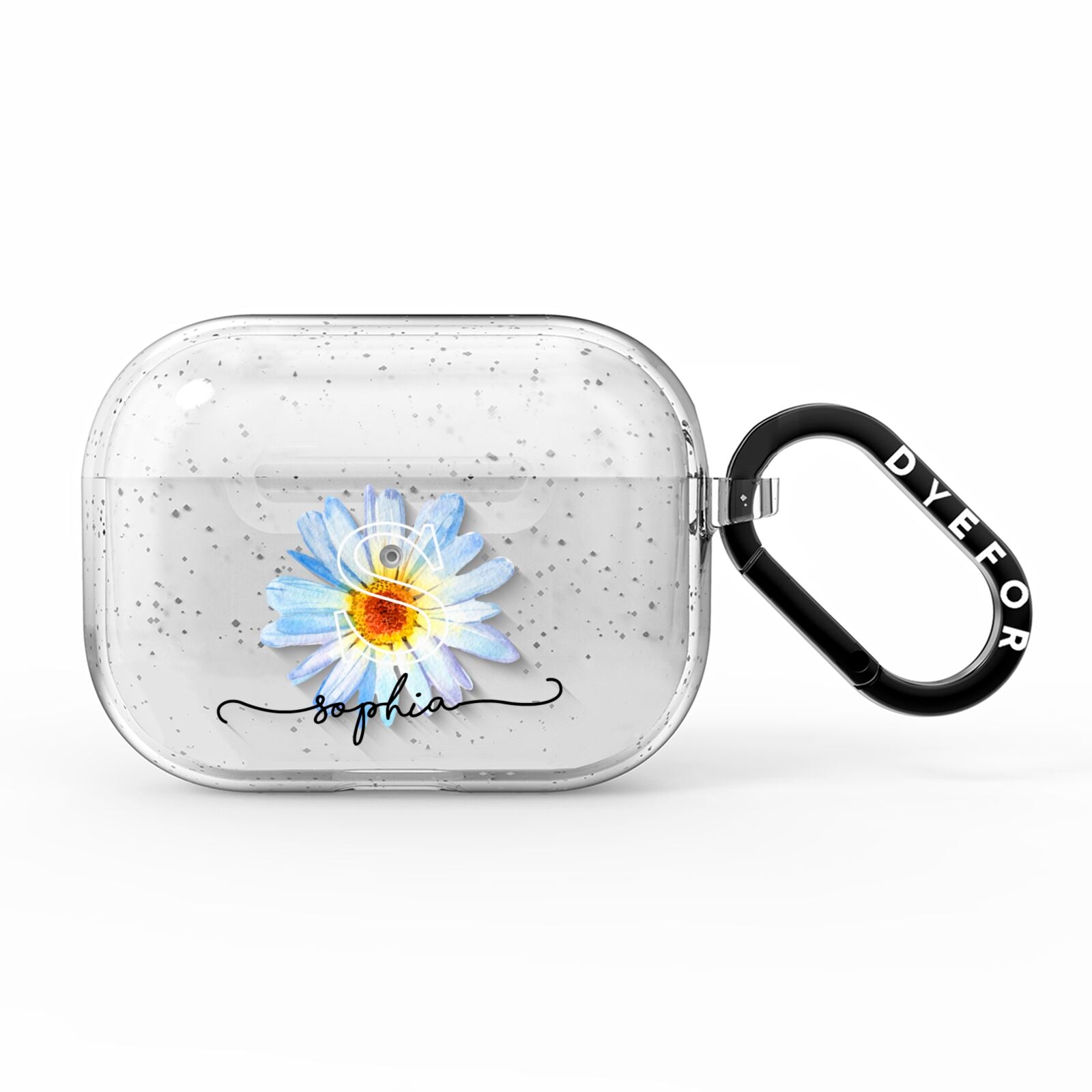 Personalised Daisy Initial Name AirPods Pro Glitter Case