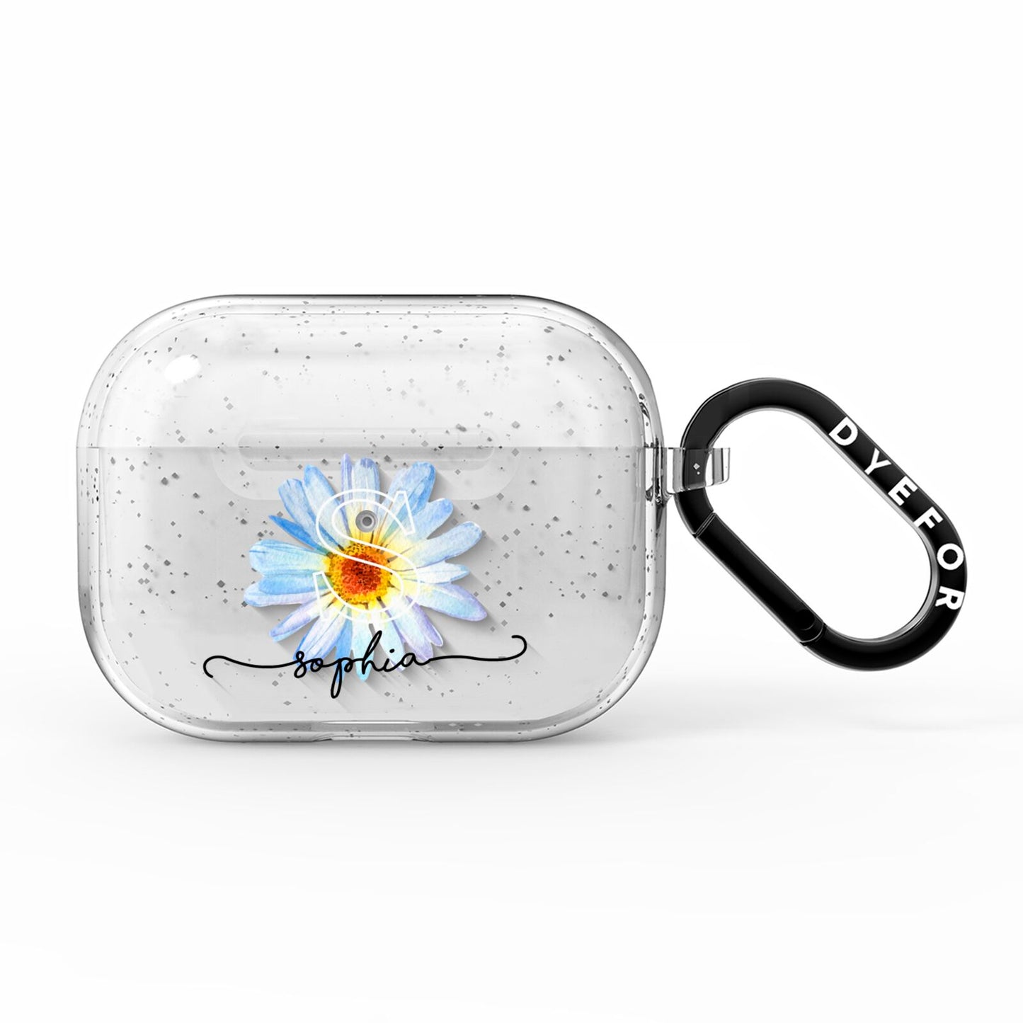 Personalised Daisy Initial Name AirPods Pro Glitter Case