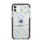 Personalised Daisy Initial Name Apple iPhone 11 in White with Black Impact Case