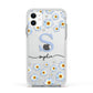 Personalised Daisy Initial Name Apple iPhone 11 in White with White Impact Case