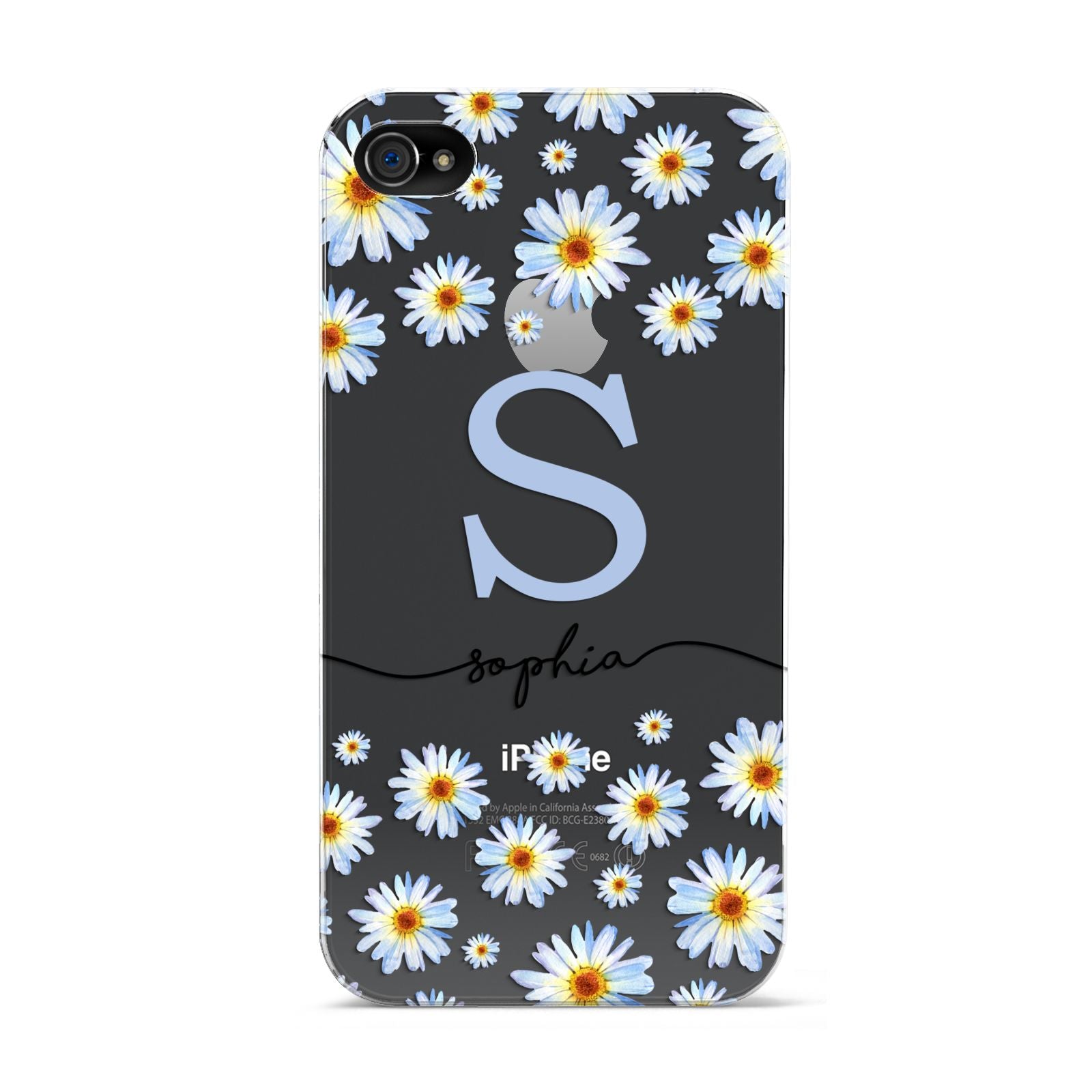 Personalised Daisy Initial Name Apple iPhone 4s Case
