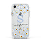 Personalised Daisy Initial Name Apple iPhone XR Impact Case White Edge on Silver Phone