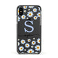 Personalised Daisy Initial Name Apple iPhone Xs Impact Case Black Edge on Black Phone