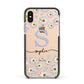 Personalised Daisy Initial Name Apple iPhone Xs Impact Case Black Edge on Gold Phone