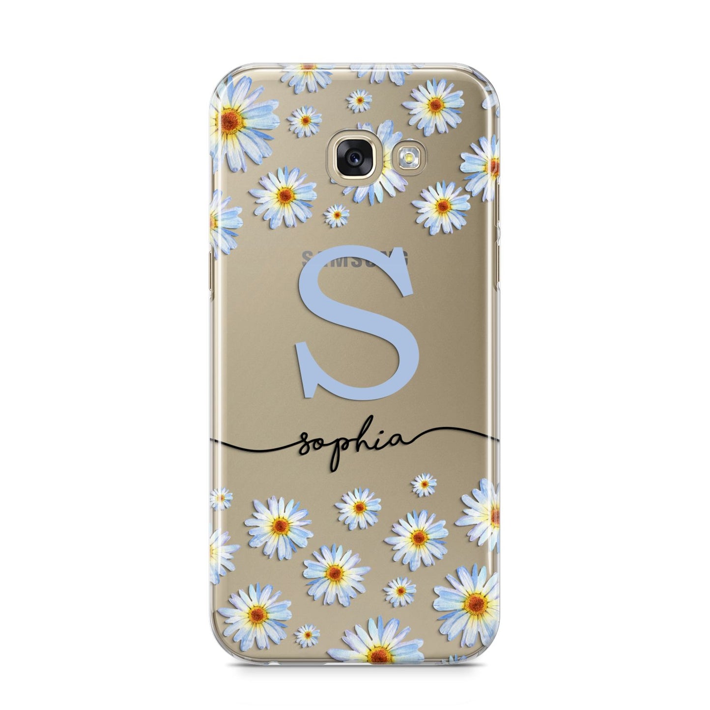 Personalised Daisy Initial Name Samsung Galaxy A5 2017 Case on gold phone