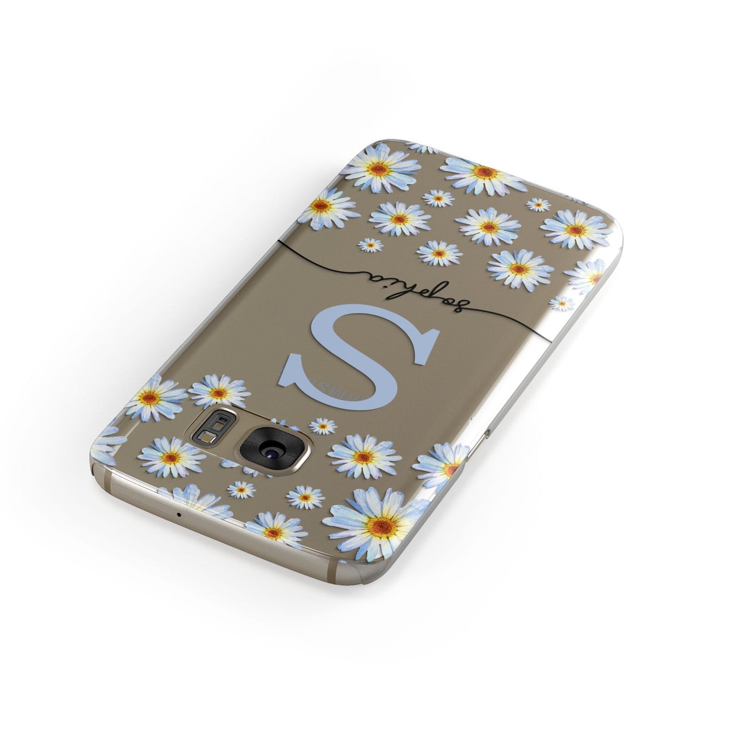 Personalised Daisy Initial Name Samsung Galaxy Case Front Close Up