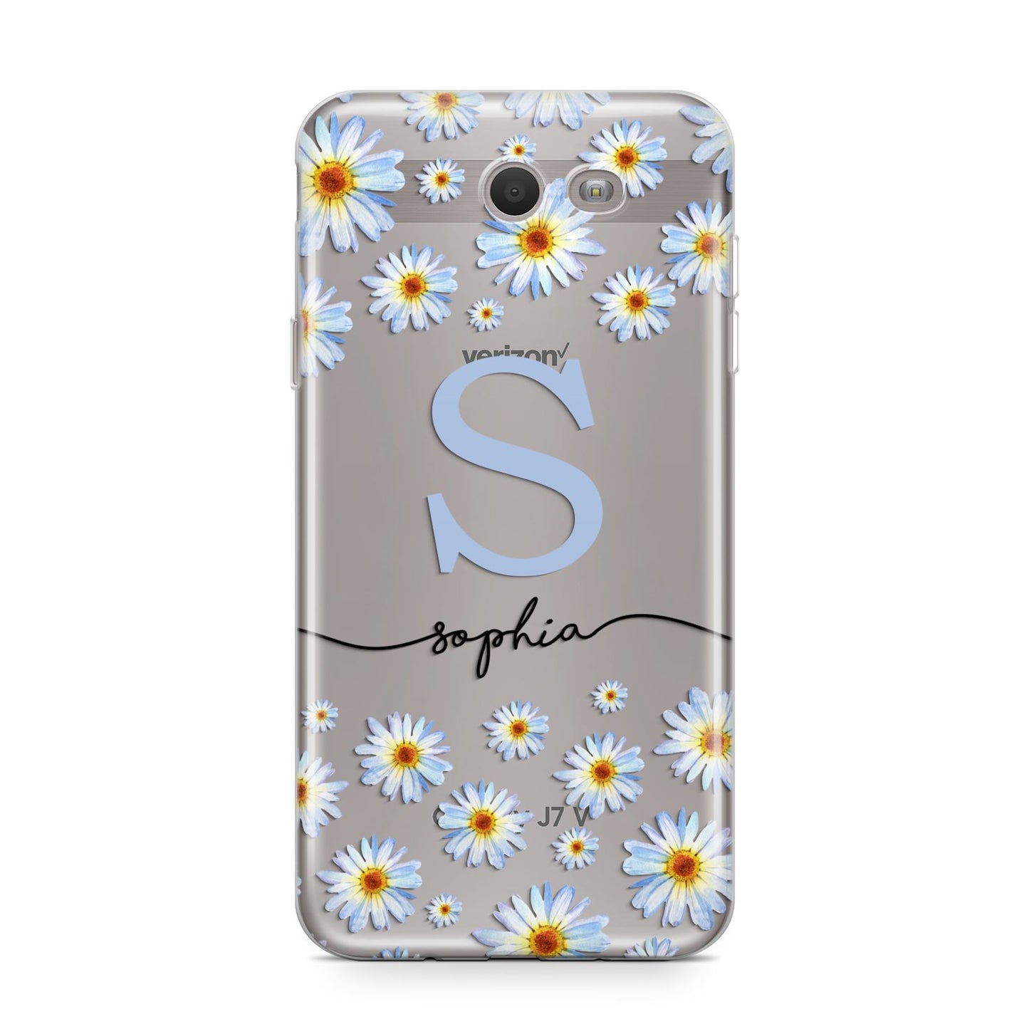 Personalised Daisy Initial Name Samsung Galaxy J7 2017 Case