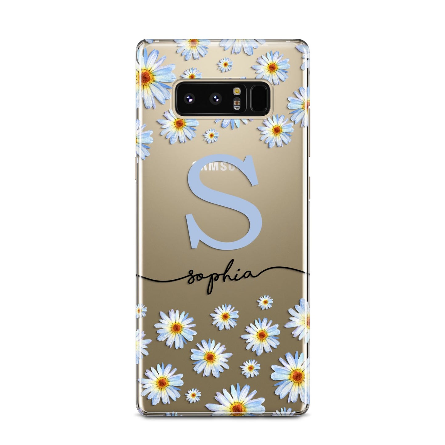 Personalised Daisy Initial Name Samsung Galaxy Note 8 Case