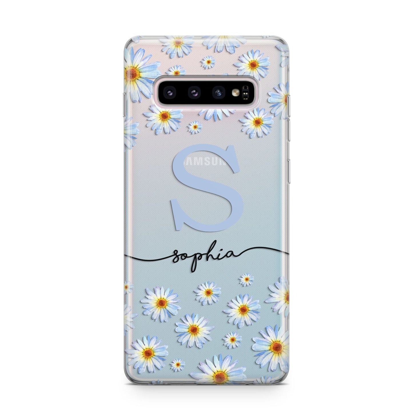 Personalised Daisy Initial Name Samsung Galaxy S10 Plus Case