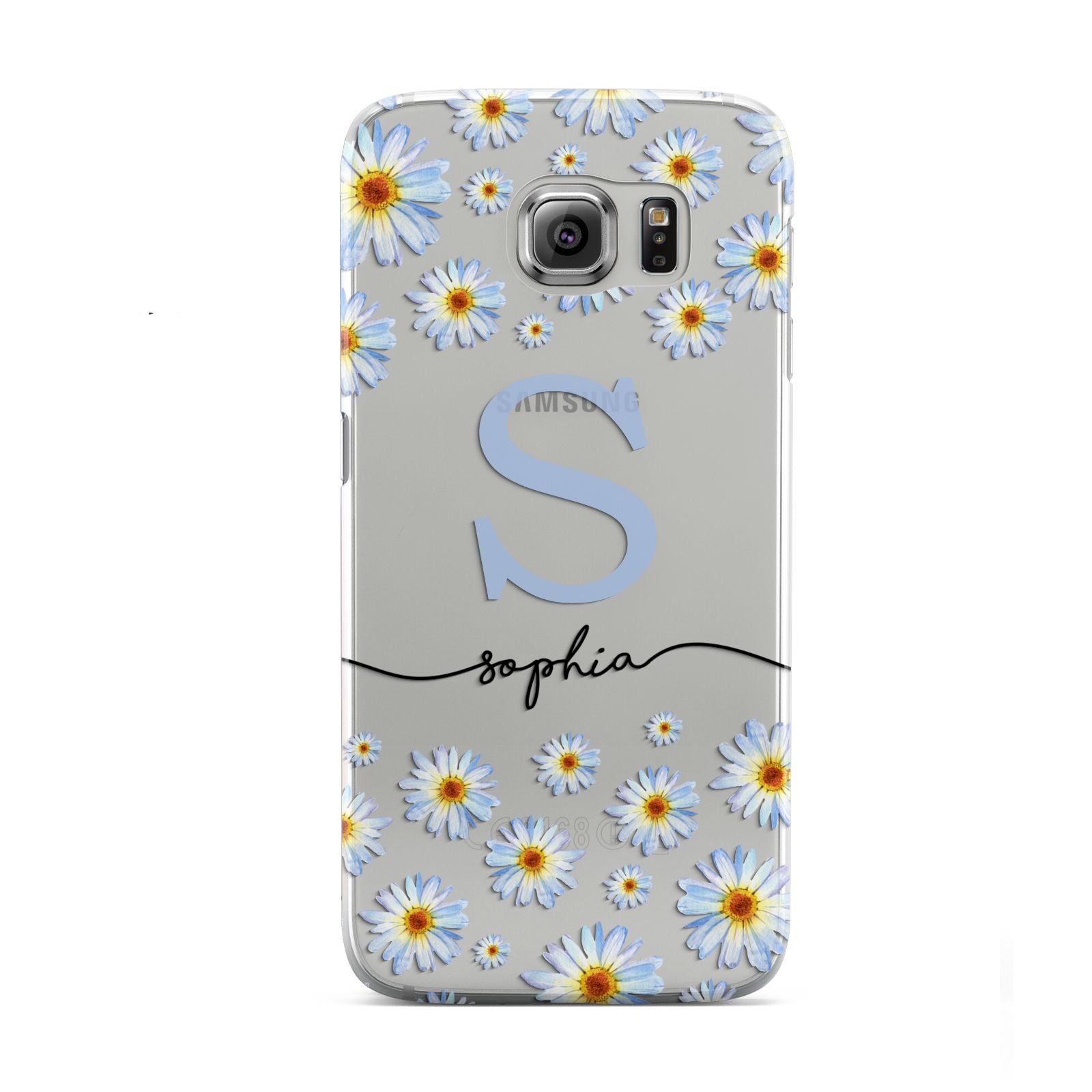 Personalised Daisy Initial Name Samsung Galaxy S6 Case
