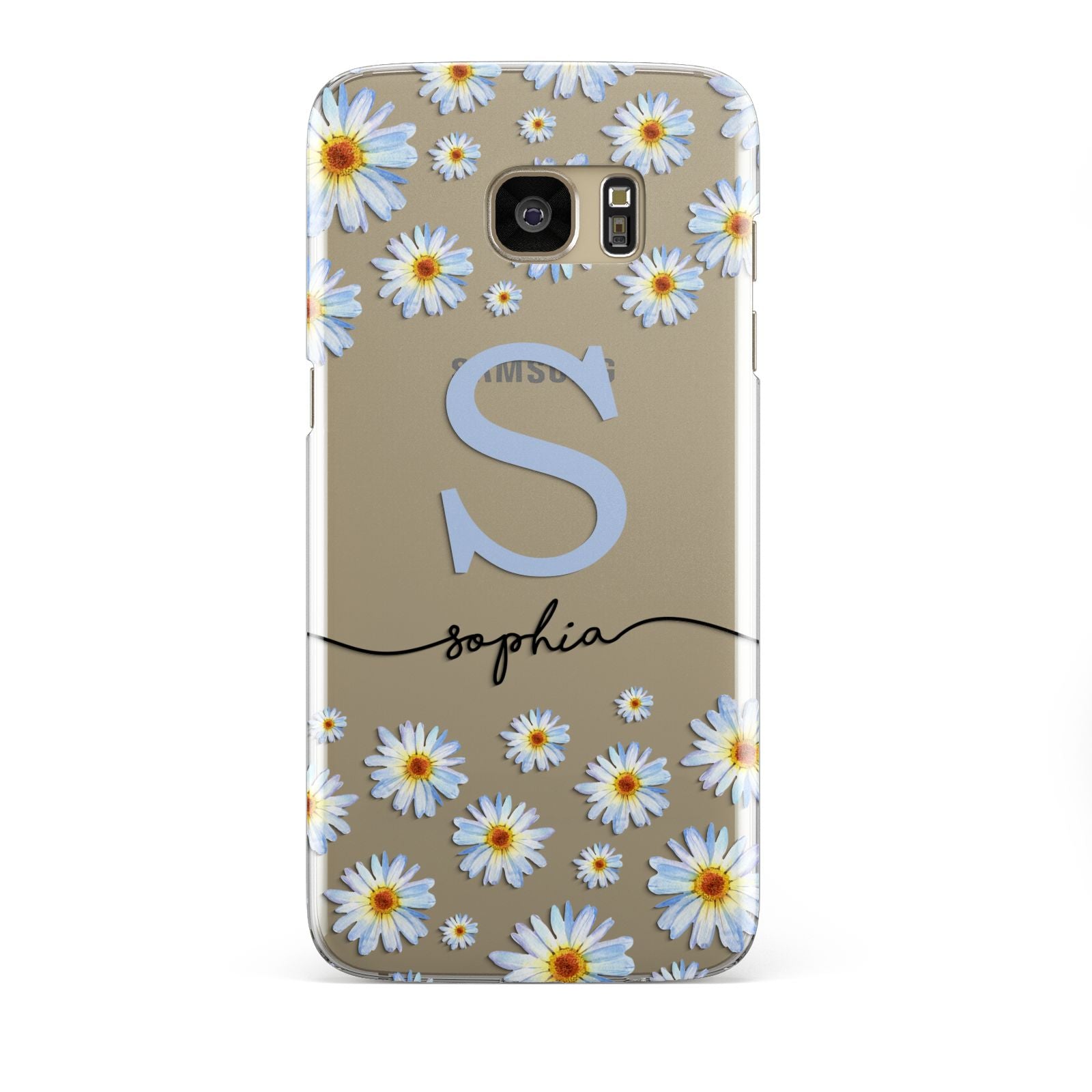 Personalised Daisy Initial Name Samsung Galaxy S7 Edge Case