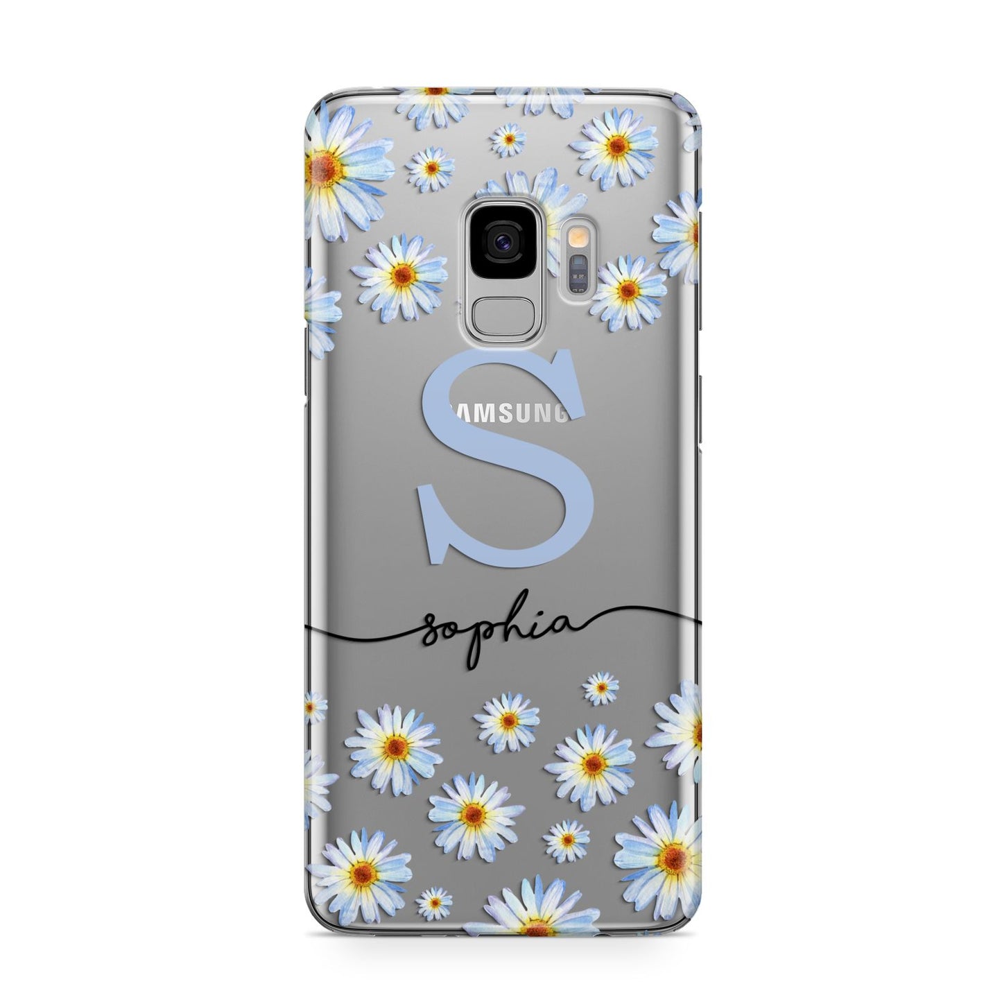 Personalised Daisy Initial Name Samsung Galaxy S9 Case