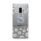 Personalised Daisy Initial Name Samsung Galaxy S9 Plus Case on Silver phone