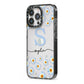 Personalised Daisy Initial Name iPhone 13 Pro Black Impact Case Side Angle on Silver phone
