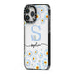 Personalised Daisy Initial Name iPhone 13 Pro Max Black Impact Case Side Angle on Silver phone