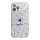Personalised Daisy Initial Name iPhone 13 Pro Max TPU Impact Case with Pink Edges
