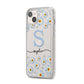 Personalised Daisy Initial Name iPhone 14 Plus Clear Tough Case Starlight Angled Image