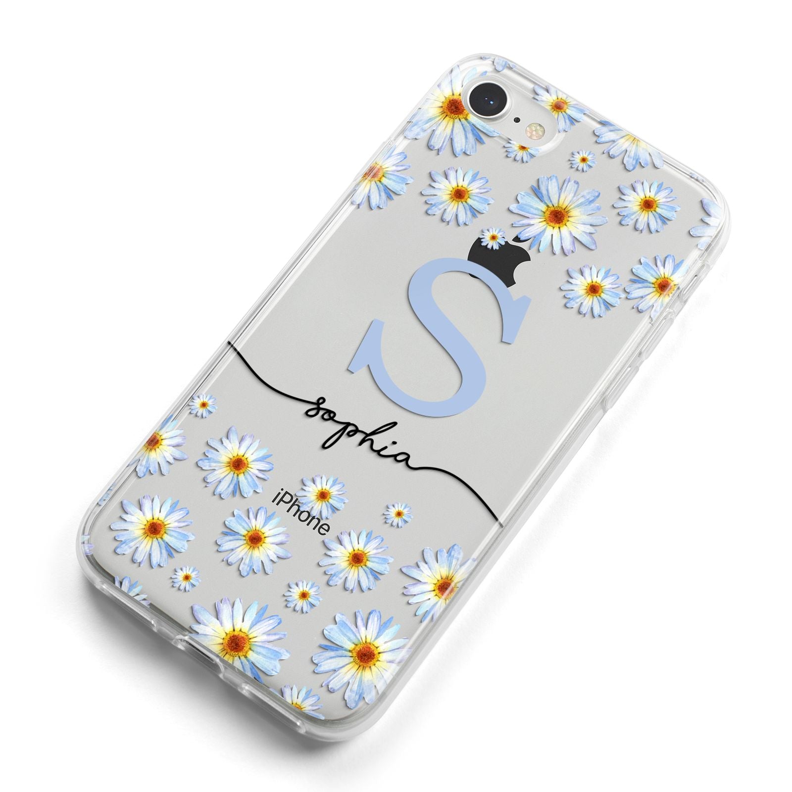 Personalised Daisy Initial Name iPhone 8 Bumper Case on Silver iPhone Alternative Image