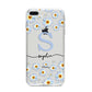Personalised Daisy Initial Name iPhone 8 Plus Bumper Case on Silver iPhone