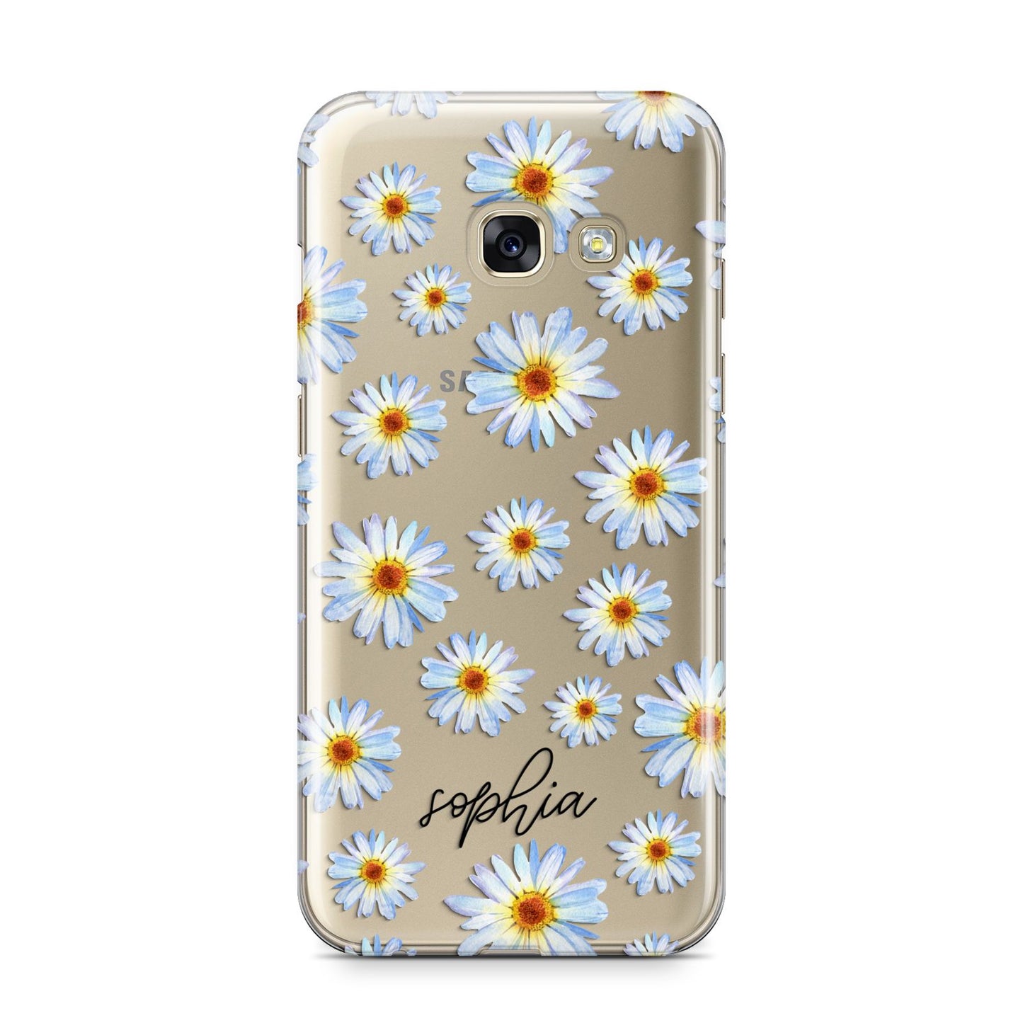 Personalised Daisy Samsung Galaxy A3 2017 Case on gold phone